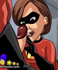 5 pictures of Mr Incredible is trying to fuck Elastigirl to tight ass