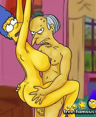 5 pictures of Desperado housewife Marge Simpson is cheating with mr Burns